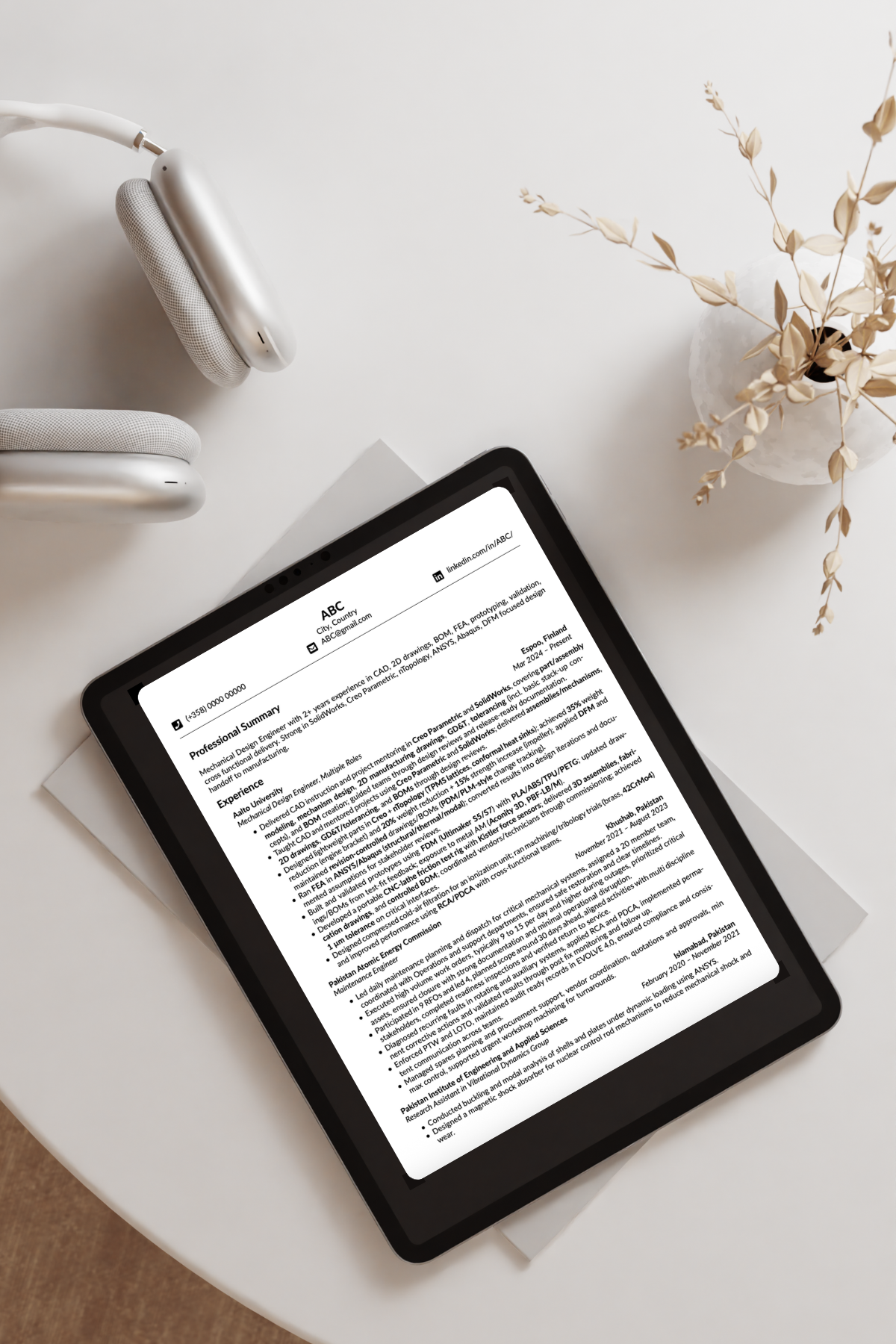 ATS-optimised CV output generated by Resumégpt